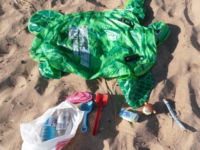 trash at beach